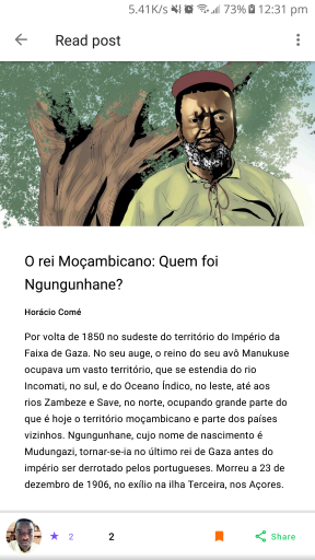  reading an post on reaque android app from mozambique